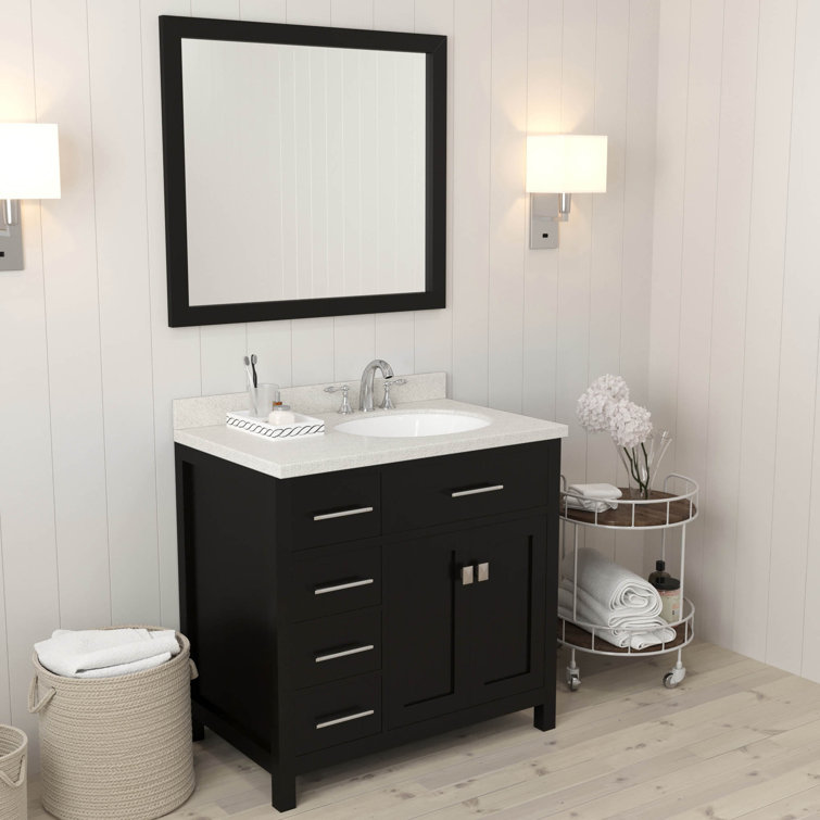 Winston Porter Slagelse 36" Single Bathroom Vanity Set with Mirror